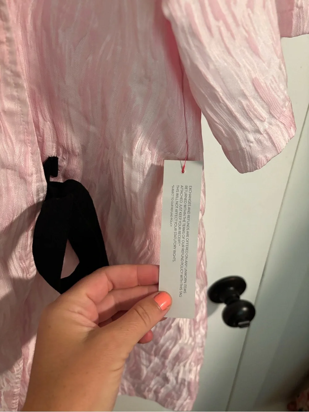 NWT GHOSPELL Contrast Bow Pink Mini Dress  Size Large